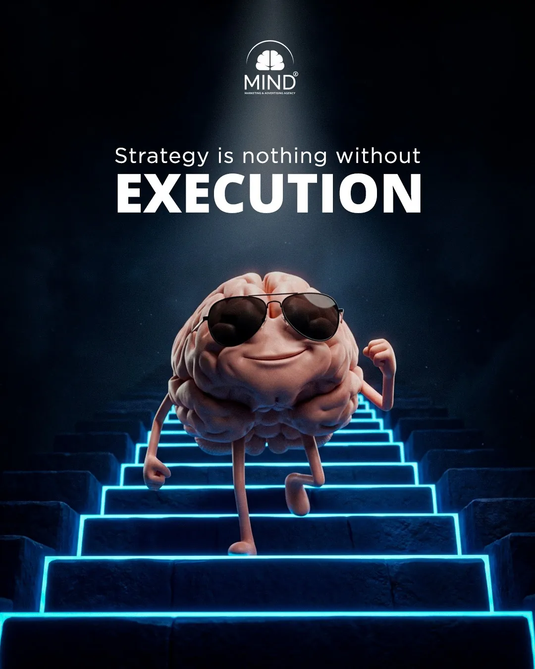 MINDz brain climbing glowing stairs